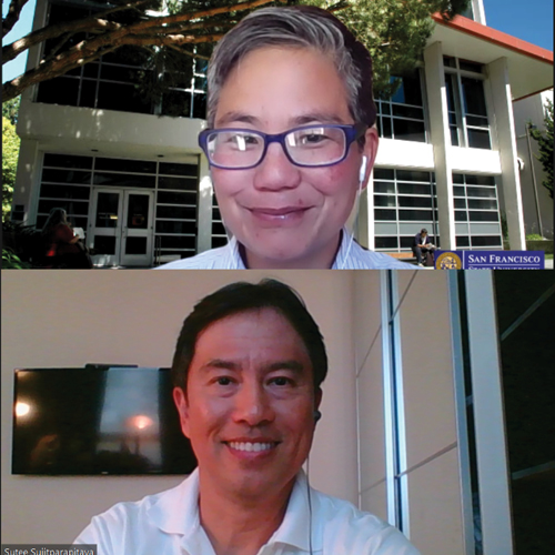 Two men in zoom meeting